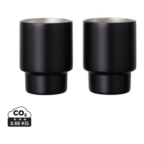 VINGA Set de 2 tasses en acier RCS Nagano noir | sans marquage