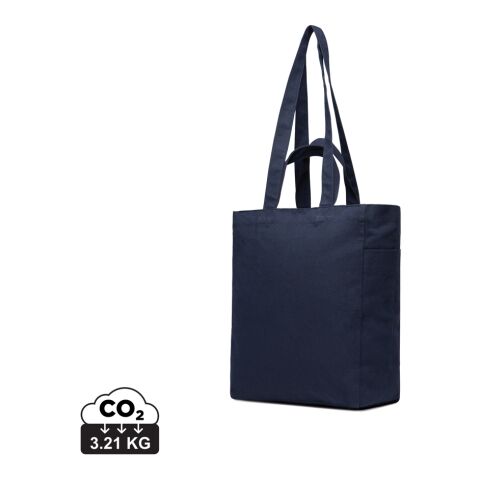 VINGA Tote bag avec zip en toile recyclée Hilo AWARE™ bleu marine | sans marquage | non disponible | non disponible | non disponible