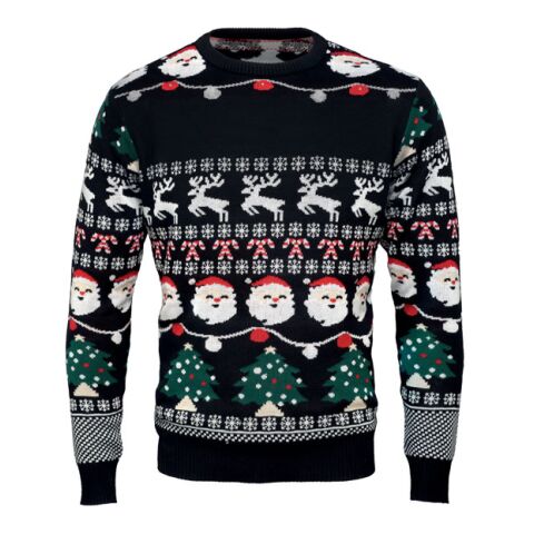 Pull LED de Noël L/XL noir | Impression par transfert 1 couleur | Recto | 280 mm x 50 mm | 150