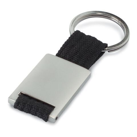 Porte-clés rectangulaire noir | sans marquage | non disponible | non disponible