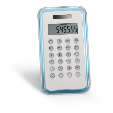 Calculatrice dual 8 chiffres bleu transparent | sans marquage | non disponible | non disponible