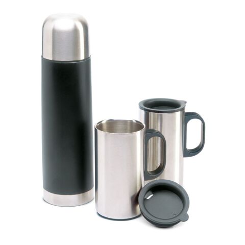 Bouteille thermos 2 tasses noir | sans marquage | non disponible | non disponible | non disponible