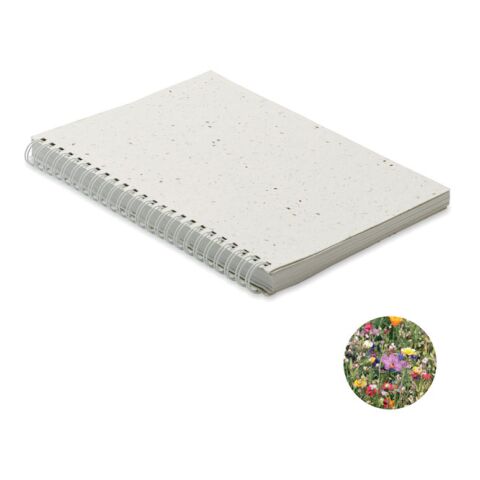 Carnet A5 couv. papier semence blanc | sans marquage | non disponible | non disponible