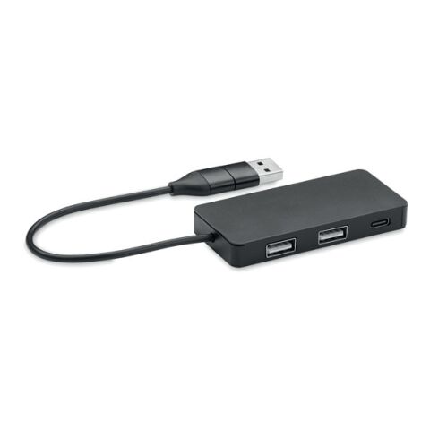 Hub USB 3 ports avec câble 20cm noir | sans marquage | non disponible | non disponible