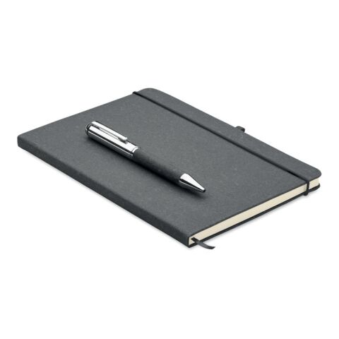 Carnet en cuir recyclé et stylo noir | sans marquage | non disponible | non disponible | non disponible