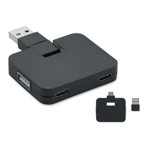 Hub USB 4 ports et câble 20cm noir | sans marquage | non disponible | non disponible | non disponible