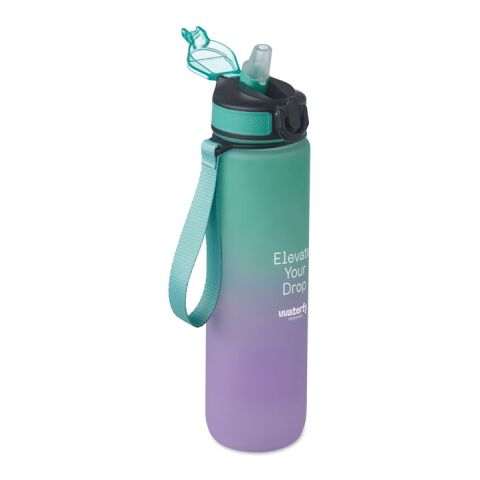 Bouteille de sport RPET 1L turquoise | sans marquage | non disponible | non disponible | non disponible