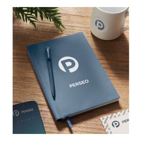 Cahier A5 en PU avec stylo Marine foncé | sans marquage | non disponible | non disponible | non disponible
