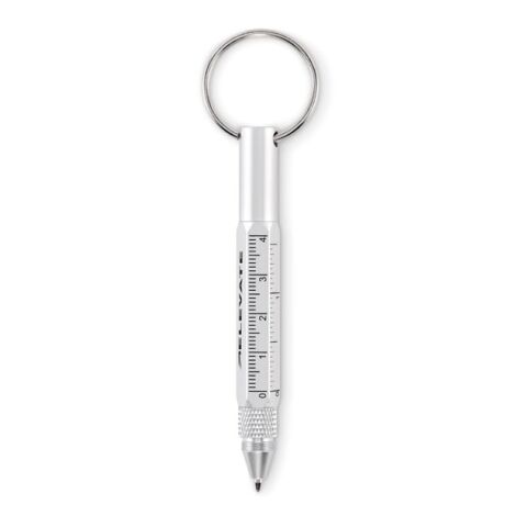 Porte-clés avec stylo à bille argent mate | sans marquage | non disponible | non disponible