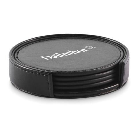 Lot de 4 sous-verres en PU noir | sans marquage | non disponible | non disponible | non disponible