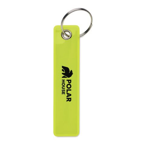 Porte-clés réfléchissant PVC jaune fluo | sans marquage | non disponible | non disponible