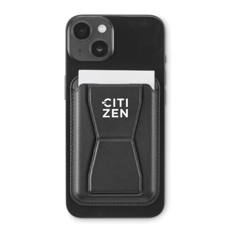 Porte-cartes magnétique en PU noir | sans marquage | non disponible | non disponible