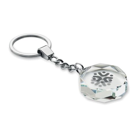 Porte-clés rond en verre transparent | sans marquage | non disponible | non disponible | non disponible