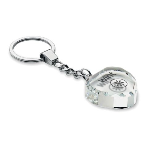 Porte-clés cœur en verre transparent | sans marquage | non disponible | non disponible | non disponible