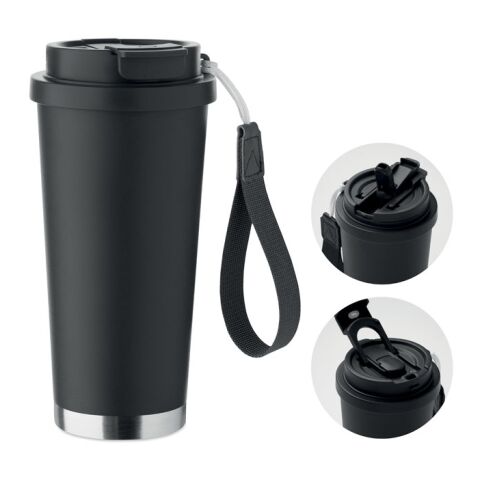 Gobelet double paroi 500ml noir | sans marquage | non disponible | non disponible | non disponible