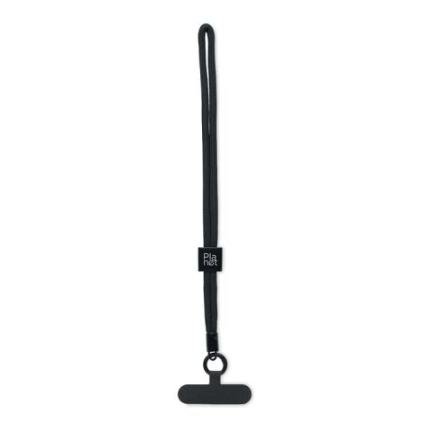 Cordon pour téléphone RPET noir | sans marquage | non disponible | non disponible | non disponible