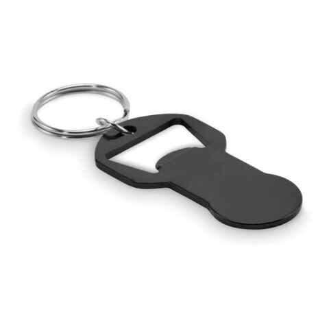 Porte-clés décapsuleur noir | sans marquage | non disponible | non disponible