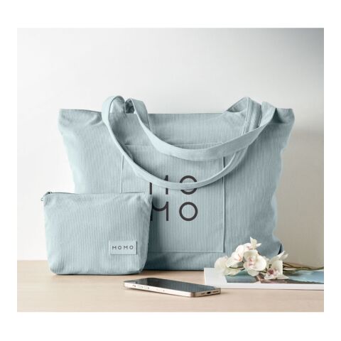 Grand sac shopping en velours bleu ciel | sans marquage | non disponible | non disponible | non disponible