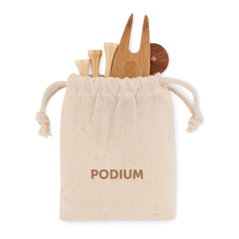 Set d&#039;accessoires de golf beige | sans marquage | non disponible | non disponible | non disponible