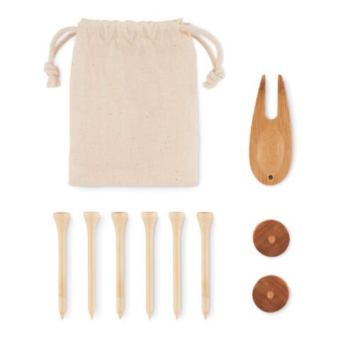 Set d&#039;accessoires de golf beige | sans marquage | non disponible | non disponible | non disponible