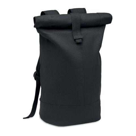Rolltop washed canvas backpack noir | sans marquage | non disponible | non disponible | non disponible