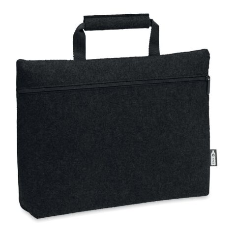 RPET felt zippered laptop bag noir | sans marquage | non disponible | non disponible | non disponible