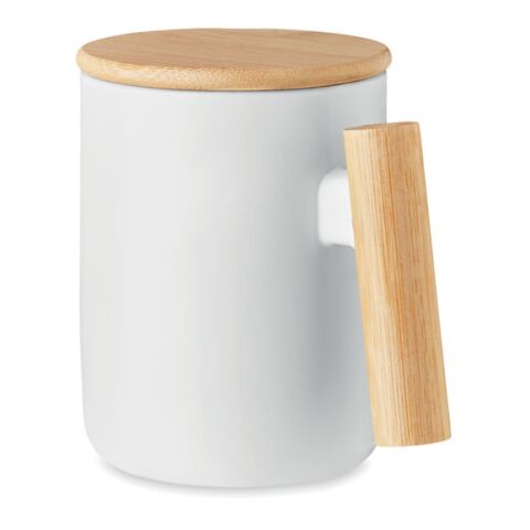 Porcelain mug with lid 380 ml blanc | sans marquage | non disponible | non disponible