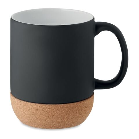 Matt ceramic cork mug 300 ml noir | sans marquage | non disponible | non disponible