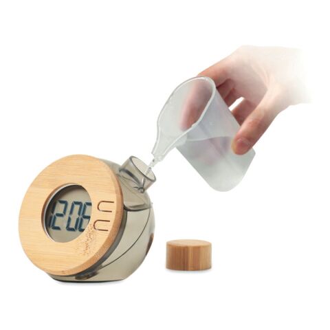 Water powered bamboo LCD clock gris transparent | sans marquage | non disponible | non disponible | non disponible