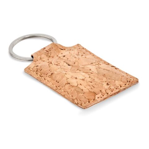 Rectangular cork key ring