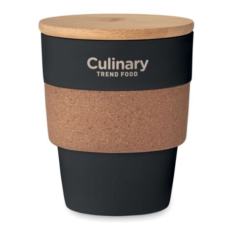 Gobelet en PP recyclé 300 ml noir/noir | sans marquage | non disponible | non disponible | non disponible