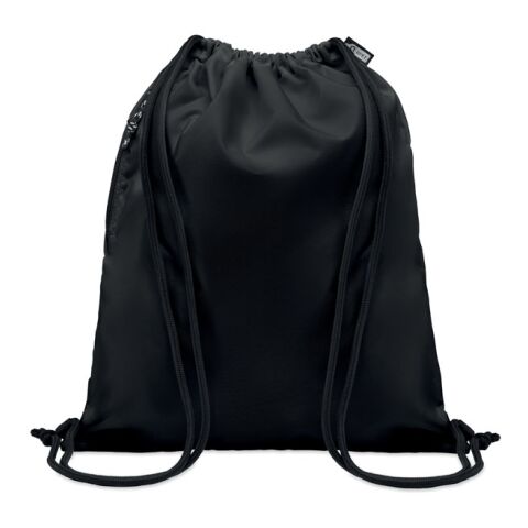 Grand sac à cordon 300D RPET noir | sans marquage | non disponible | non disponible | non disponible