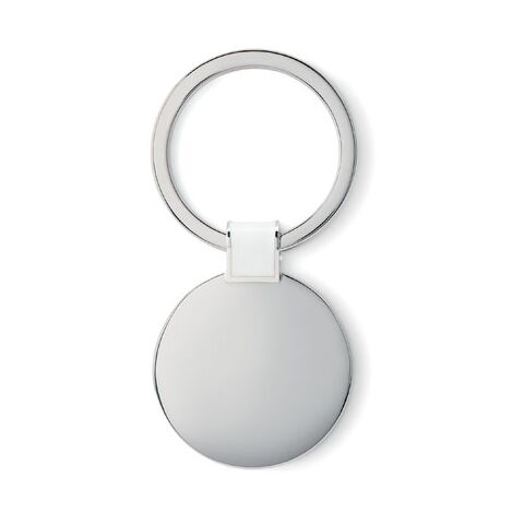 Porte-clés rond blanc | sans marquage | non disponible | non disponible