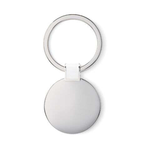 Porte-clés rond blanc | sans marquage | non disponible | non disponible