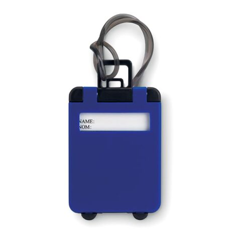 Étiquette de bagage en plastiq bleu royal | sans marquage | non disponible | non disponible | non disponible
