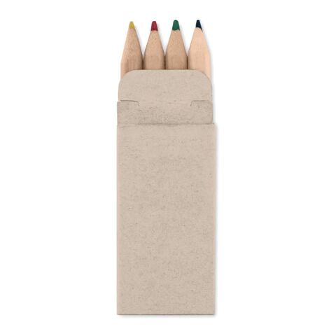 4 mini crayons de couleur-étui cartonne beige | sans marquage | non disponible | non disponible | non disponible