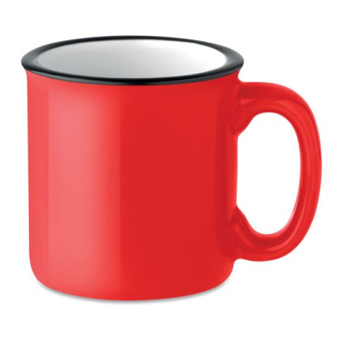 Tasse vintage en céramique rouge | sans marquage | non disponible | non disponible