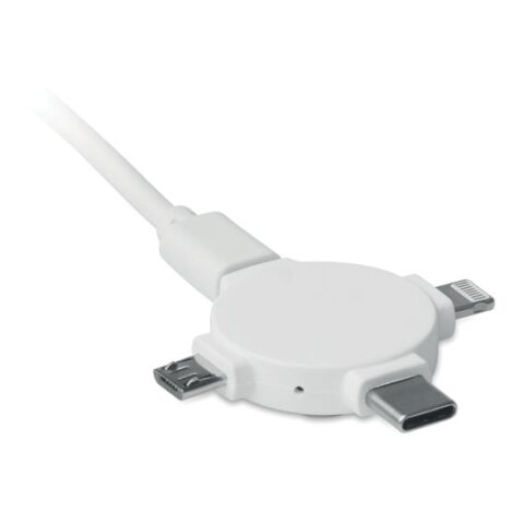 Câble avec adaptateur 3 en 1 blanc | sans marquage | non disponible | non disponible | non disponible