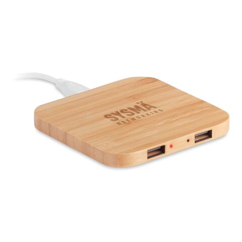 Chargeur  sans fil en bambou bois | sans marquage | non disponible | non disponible