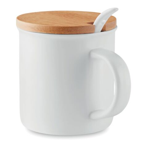Mug porcelaine avec cuillère blanc | sans marquage | non disponible | non disponible