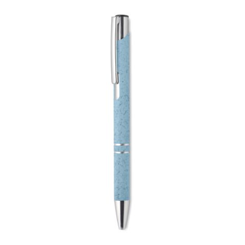 Stylo poussoir blé paille ABS bleu | sans marquage | non disponible | non disponible