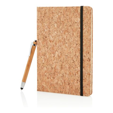 Carnet de note en liège avec stylo en bambou A5 - pages lignées
