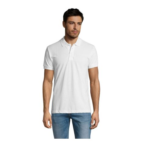 PRIME MEN POLO 200g blanc | XL | Sérigraphie 1 couleur | Verso | 270 mm x 270 mm | non disponible