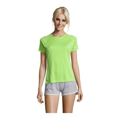 Sporty Women T-Shirt 140g vert pomme | XL | Sérigraphie 1 couleur | Bras droit | 100 mm x 70 mm | non disponible