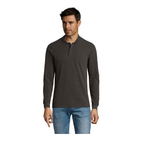 PERFECT MEN LSL POLO 180g anthracite chine | S | Sérigraphie 1 couleur | poitrine avant | 100 mm x 100 mm | non disponible