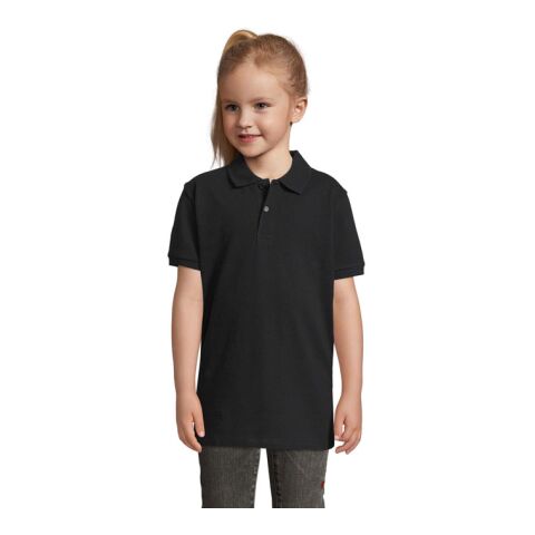 PERFECT KIDS POLO 180g noir | 4XL | 1-color Sérigraphie | Bras gauche | 60 mm x 50 mm | non disponible