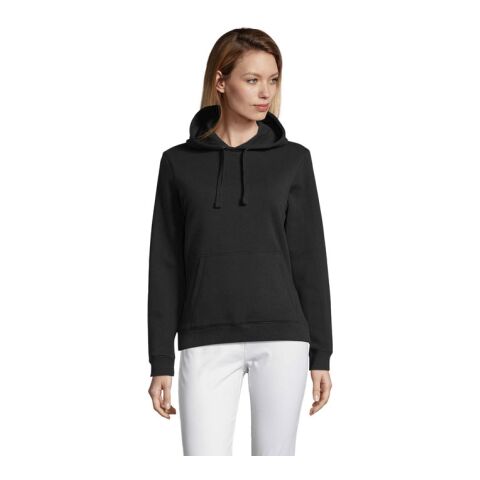 SPENCER sweat femme 280g noir | S | Sérigraphie 1 couleur | Sous le capuchon | 250 mm x 300 mm | non disponible