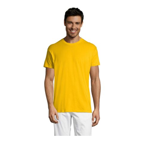 REGENT T-Shirt 150g jaune | M | Sérigraphie 1 couleur | Verso | 280 mm x 400 mm | non disponible