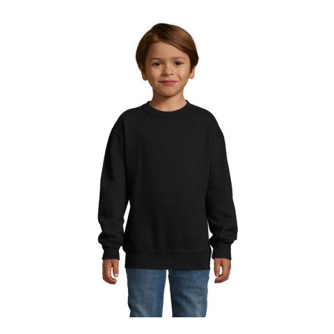 NEW SUPREME KIDS SWEAT 280 noir | 4XL | Transfert Réfléchissant - Argent | poitrine avant | 70 mm x 70 mm | 50