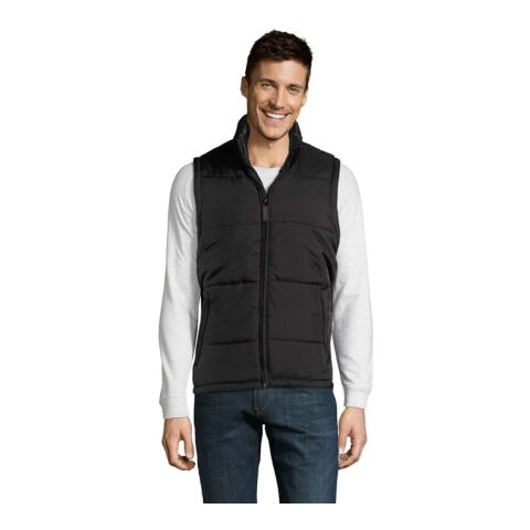 WARM MEN Bodywarmer noir | L | Broderie | Valise droite | 100 mm x 40 mm | 40